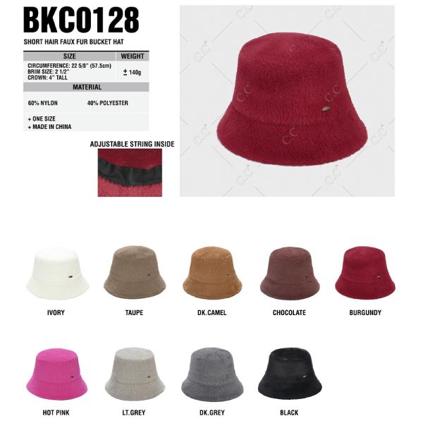 CC SHORT HAIR FAUX FUR BUCKET HAT