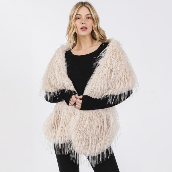 FAUX FUR PULL THROUGH SHAWL