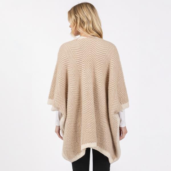 FUZZY HERRINGBONE POCKET KIMONO