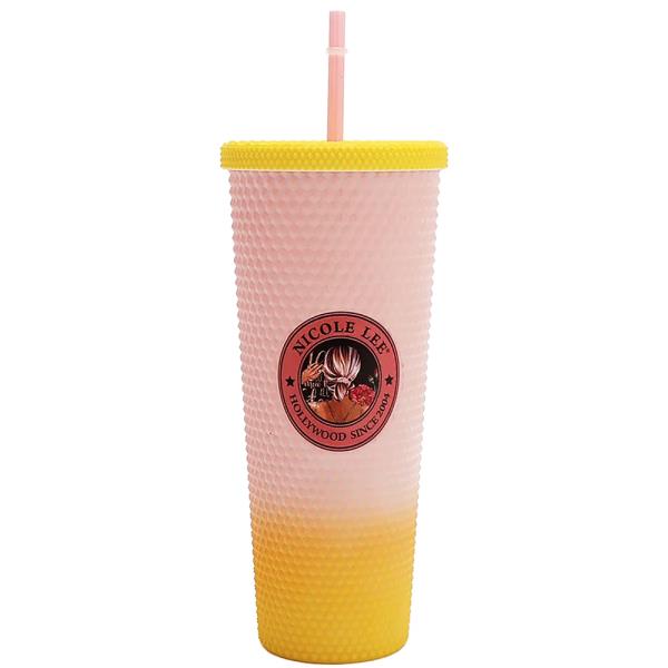 NICOLE LEE 24 OZ STUDDED TUMBLER WITH STRAW