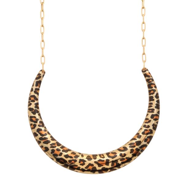 LEOPARD HOOP EARRING NECKLACE SET