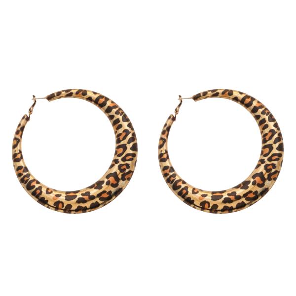 LEOPARD HOOP EARRING NECKLACE SET