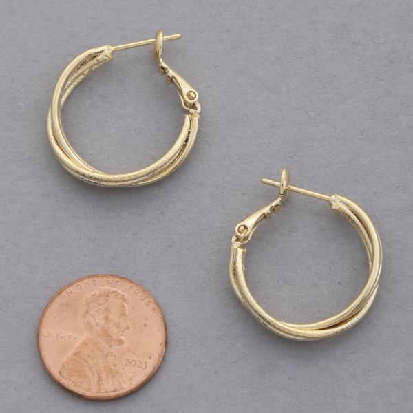 14K GOLD DIPPED DOUBLE HOOP GOLD DIPPED EARRING