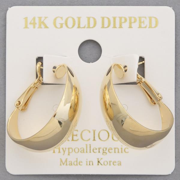 14K GOLD DIPPED OVAL HOOP EARRING