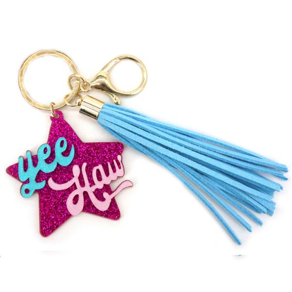 YEE HAW STAR TASSEL KEY CHAIN