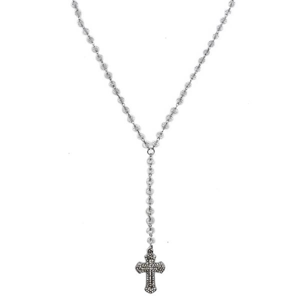 PEARL CROSS Y NECKLACE