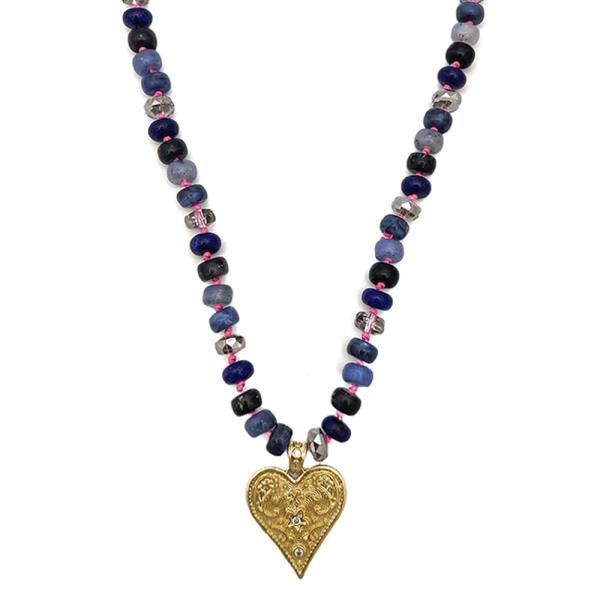 BEAD HEART PENDANT NECKLACE