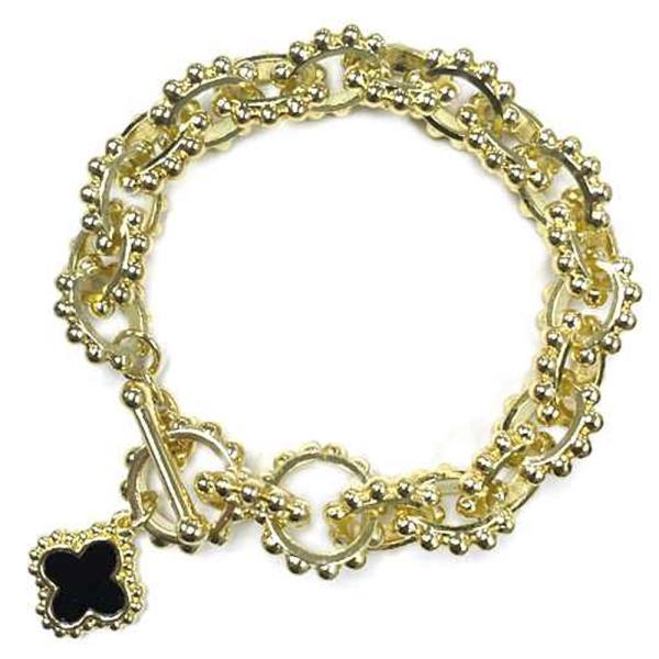 CLOVER CHARM METAL CHAIN BRACELET