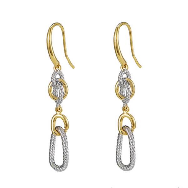 TWO TONE HANGING CABLE EARRING