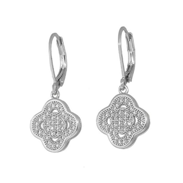 GOLD PLATED CLOVER CZ EARRING