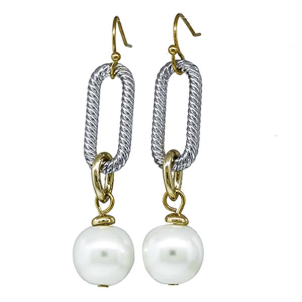 TWO TONE PEARL EARRING