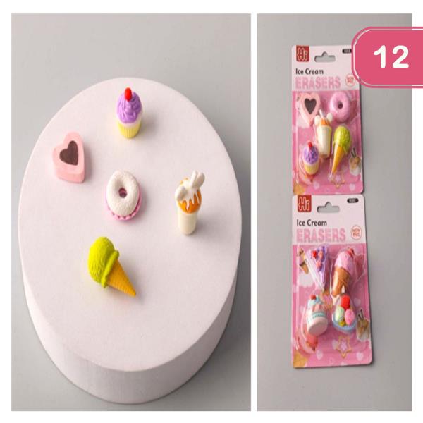 ICE CREAM ERASER SET (12 UNITS)