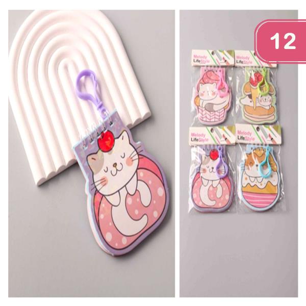 CAT DESSERT MEMO KEYCHAIN (12 UNITS)