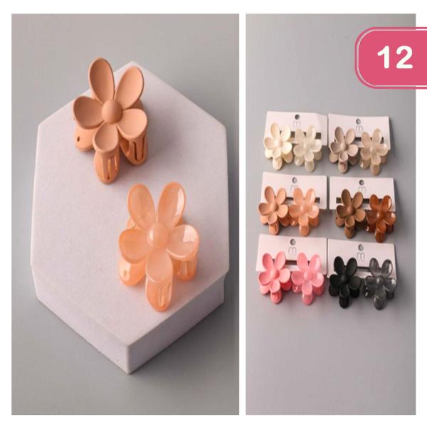 FLOWER HAIR CLAW CLIPS (12 UNITS)