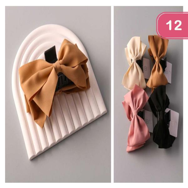 SILK BOW CLAW CLIP (12 UNITS)