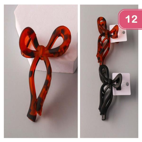 BOW MATTE SIDE HAIR CLIP (12 UNITS)