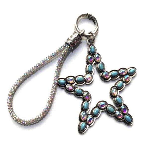 WESTERN STYLE STAR KEYCHAIN WITH STRAP