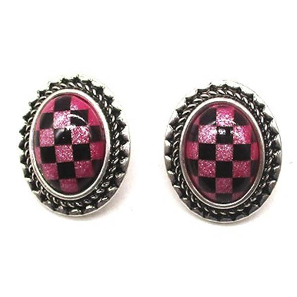 WESTERN STYLE OVAL EARRING