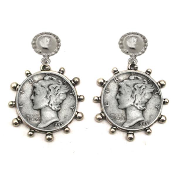 WESTERN STYLE COIN EARRING