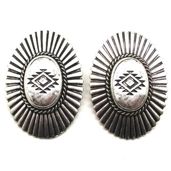 WESTERN STYLE ROUND EARRING