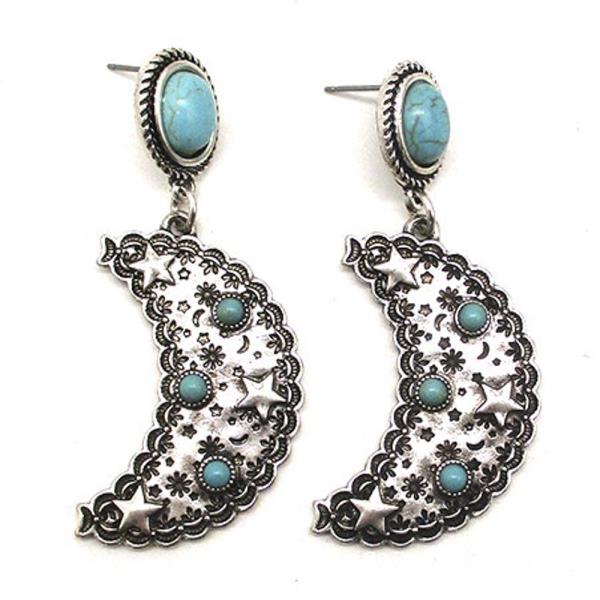 WESTERN STYLE MOON EARRING