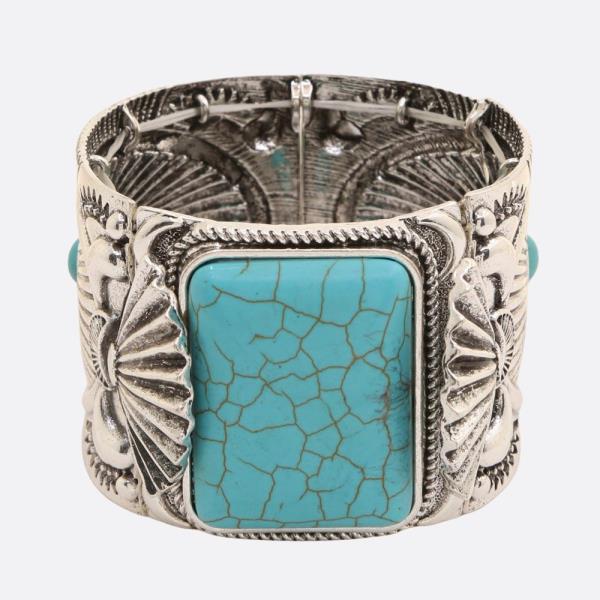 WESTERN STYLE SQUARE TURQUOISE BRACELET