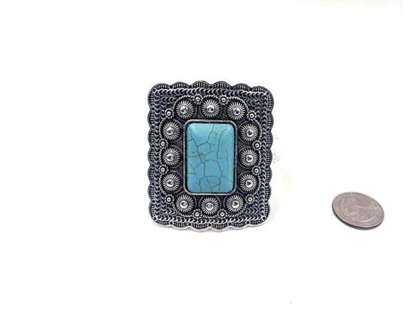 WESTERN STYLE TQ STONE CUFF BRACELET