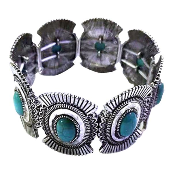 WESTERN STYLE TQ STONE STRETCH BRACELET