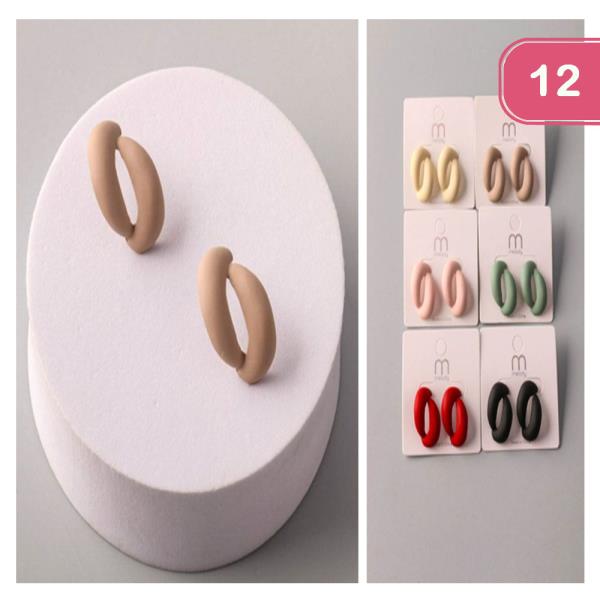 CRESCENT LOOP LINK POST EARRING (12 UNITS)