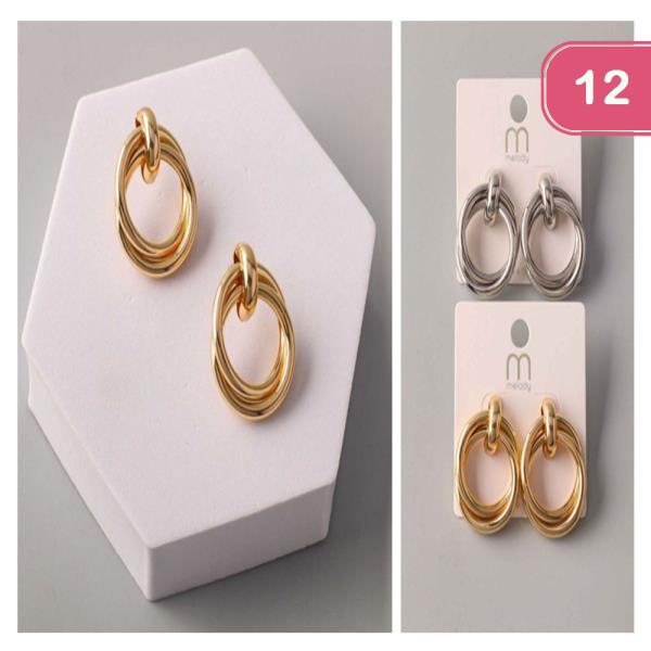 DOUBLE RING DOOR KNOCKER EARRING (12 UNITS)