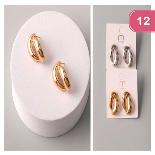 CRESCENT ROUND RING EARRING (12 UNITS)