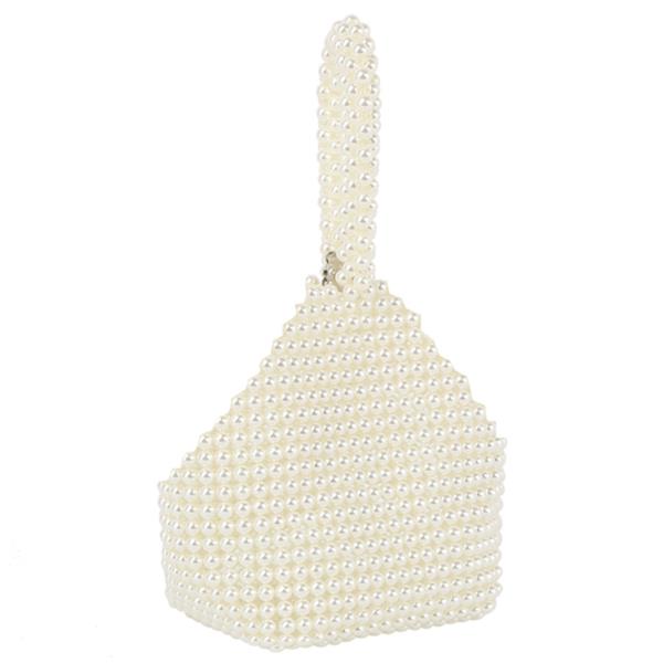 ALL OVER BEADED PEARL CLUTCH WRISTLET BAG