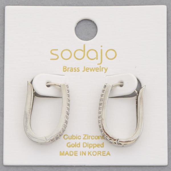 SODAJO CZ OVAL GOLD DIPPED EARRING