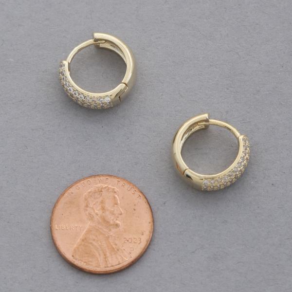 SODAJO CZ HOOP GOLD DIPPED EARRING