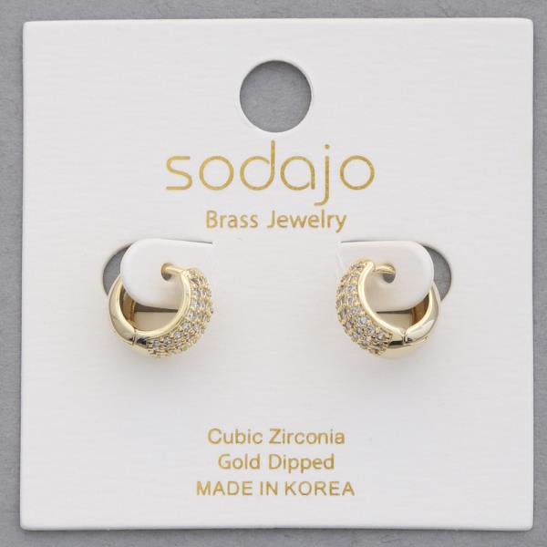 SODAJO CZ HUGGIE GOLD DIPPED EARRING