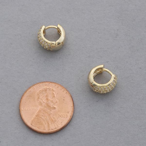 SODAJO CZ HUGGIE GOLD DIPPED EARRING