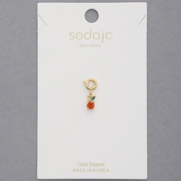 SODAJO RHINESTONE GOLD DIPPED NECKLACE CHARM