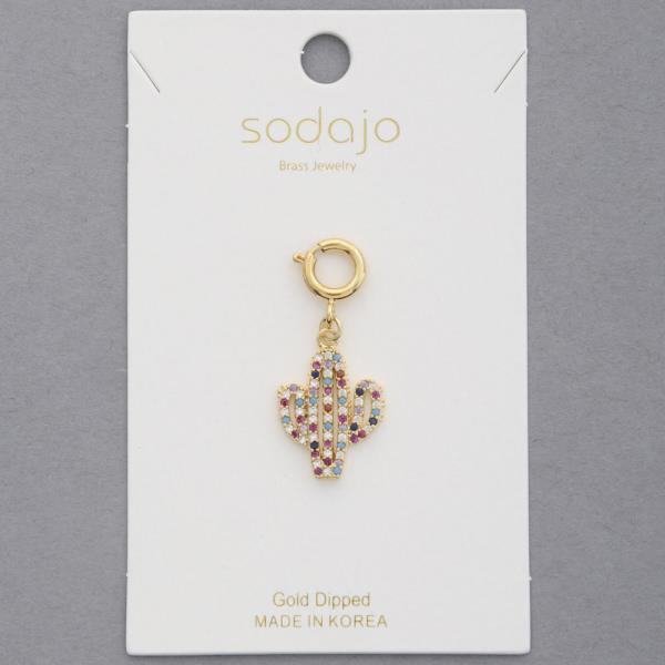 SODAJO CACTUS GOLD DIPPED NECKLACE CHARM