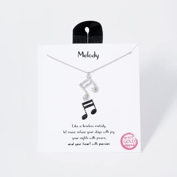 18K GOLD RHODIUM MELODY NECKLACE