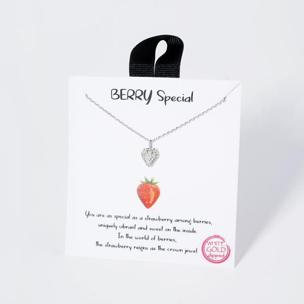 18K GOLD RHODIUM STRAWBERRY SPECIAL NECKLACE