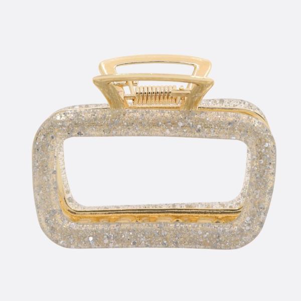 GLITTER RECTANGLE CLAW HAIR CLIP