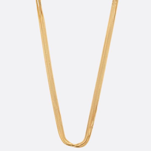 SODAJO LAYERED METAL GOLD DIPPED NECKLACE