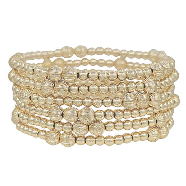 WATER-RESISTANT TEXTURED BALL ACCENT STRETCHABLE BRACELET