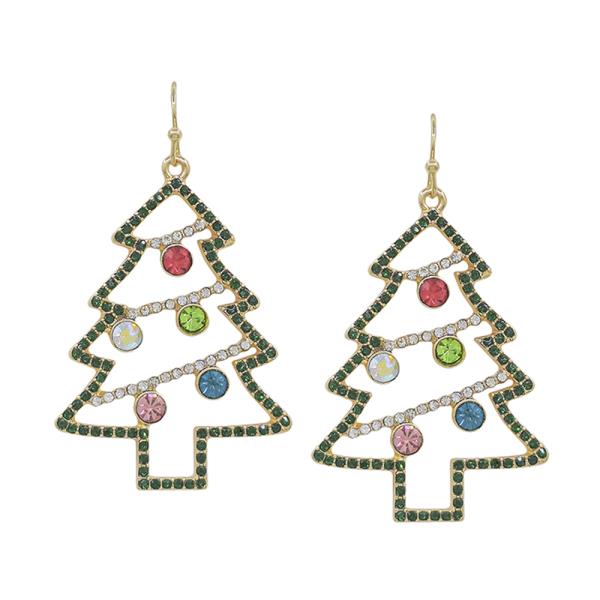 CHRISTMAS PAVE CRYSTAL EARRING