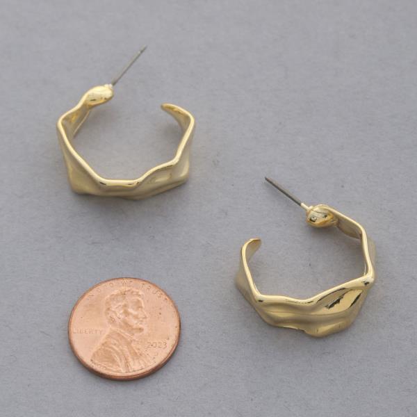 SODAJO WAVY GOLD DIPPED HOOP EARRING