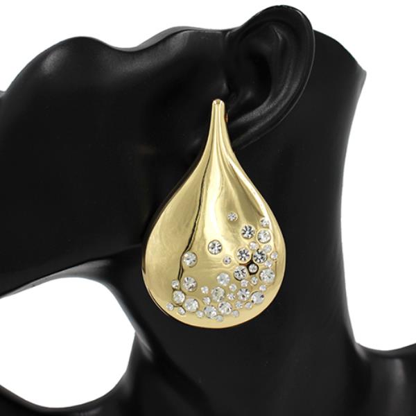 METAL WIDE TEARDROP EARRING