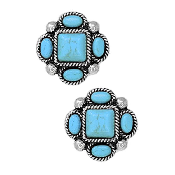 WESTERN STYLE TQ STONE EARRING