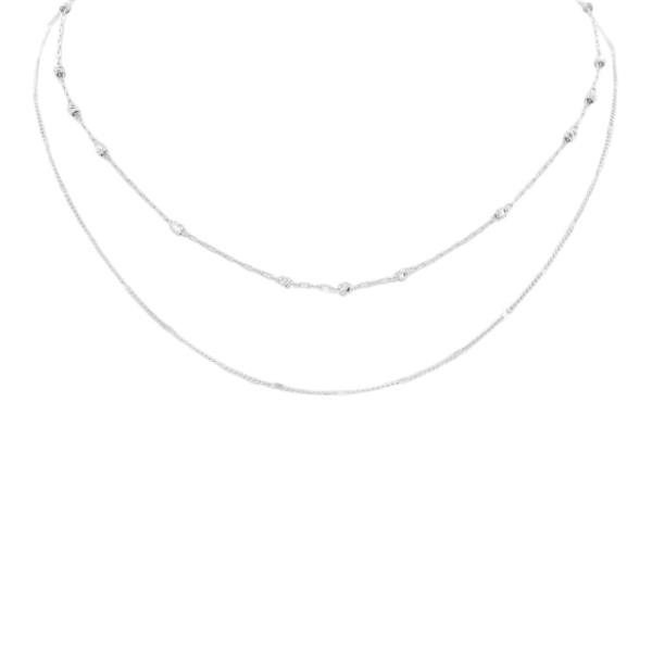 2 LAYERED METAL CHAIN NECKLACE