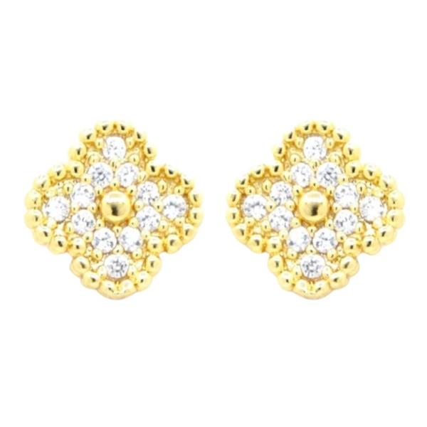 RHINESTONE CLOVER EARRING