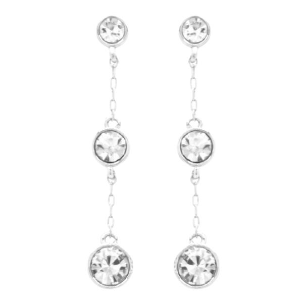 TRIPLE RHINESTONE DROP EARRING